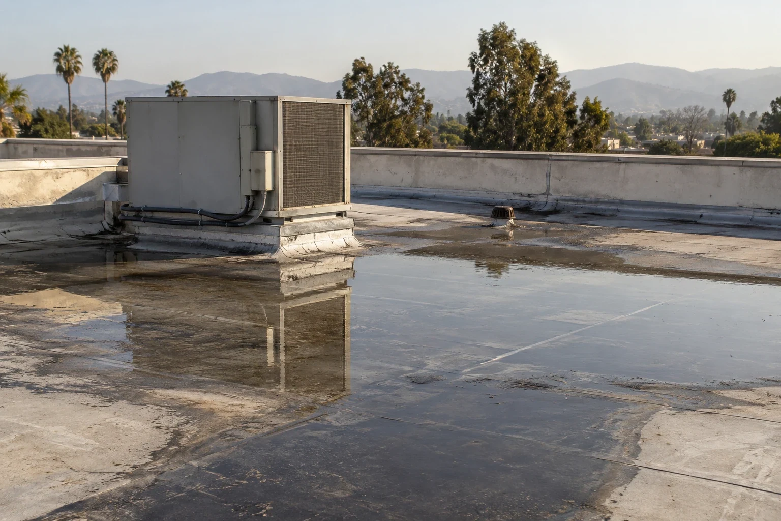 Commercial Ponding Water Roof Repair in Visalia, CA Commercial Ponding Water Roof Repair in Visalia, CA