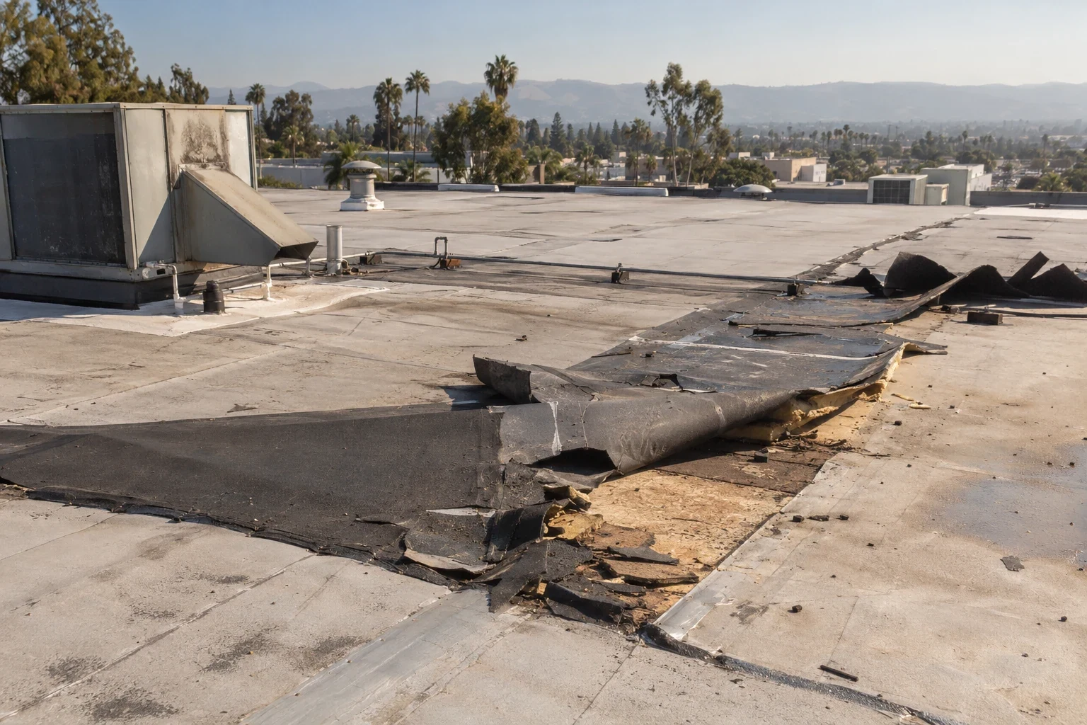 Roof damage repair in Visalia, CA